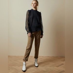 Ted Baker Comsee Zip-up Crochet Top Blouse